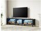 95-inch TV Stand for 85-inch Flat Screen, LED Wood Media Console Storage Cabinet Entertainment Centre with 6 Open Shelves